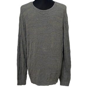 Lucky Brand Olive Textured Knit Sweater Medium 90s Grunge Pullover Crew